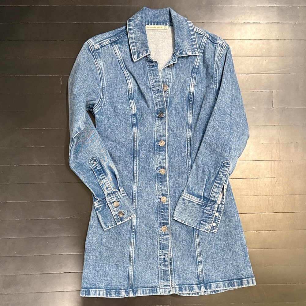 Abercrombie & Fitch Blue Denim Mini Skirt Dress Size XSP